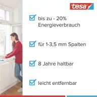   tesa E-Profil 05464-00100-02 Tömítőszalag tesamoll® Fehér (H x Sz) 25 m x 9 mm 25 m