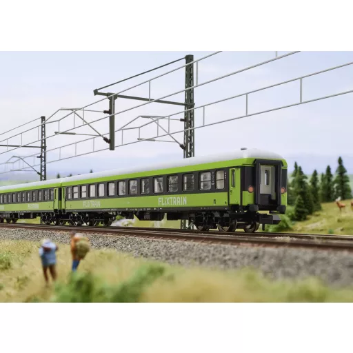 MiniTrix 15462 N 3 darabos gyorsvonati kocsikészlet FlixTrain of the Trainpool, MHI