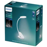   Philips LED Forys Clip DSK206 8720169194397 LED-es akkus asztali lámpa LED Fixen beépített LED-es 5 W Fehér