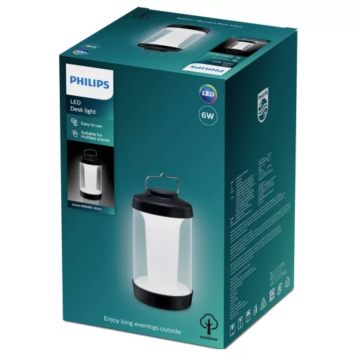 Philips LED 8719514443730 Cicero DSK260 LED-es akkus asztali lámpa 6 W Fehér, Fekete