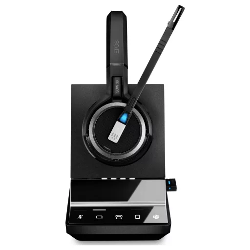 EPOS IMPACT SDW 5036T On Ear headset Vezeték nélküli, DECT Mono Fekete Noise Cancelling, mikrofon zajelnyomás Telefon