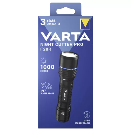 Varta Kézilámpa VARTA Night Cutter Pro F20R Rech. Box 1000 lm 18920101111