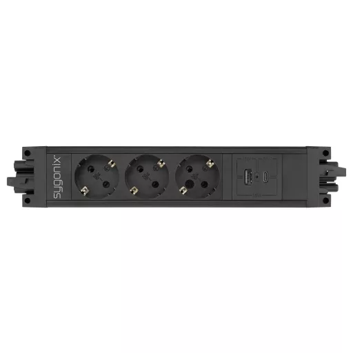 Sygonix SY-6872236 3 részes Dugalj modul kapcsoló nélkül Fekete