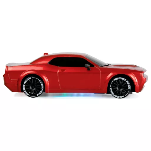 Amewi 1:20 RC kezdő modellautó Elektro Közúti modell Muscle Car Onroad/Drift Piros 4WD RtR 2,4 GHz Fényeffekttel, Akkuval és töltőkábellel