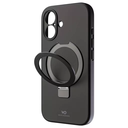 White Diamonds Cover Mag Urban Stand Case für Apple iPhone 16, Schwarz Hátlap Apple iPhone 16 Fekete 1604FITSSM06