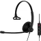 EPOS IMPACT 100 MS On Ear headset Vezetékes Mono Fekete Noise Cancelling Headset, Mikrofon némítás, Hangerő szabályozás, Microsoft Teams gomb Számítógép