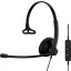 EPOS IMPACT 100 MS On Ear headset Vezetékes Mono Fekete Noise Cancelling Headset, Mikrofon némítás, Hangerő szabályozás, Microsoft Teams gomb Számítógép