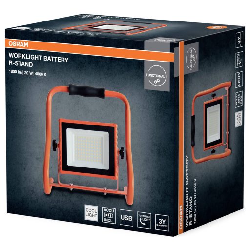 OSRAM HOMELIGHTING LED Worklight Battery R-Stand 20W 4000K LED-es akkus fényszóró 4099854430312