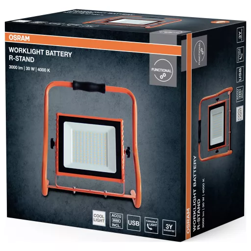 OSRAM HOMELIGHTING LED Worklight Battery R-Stand 30W 4000K LED-es akkus fényszóró 4099854430336