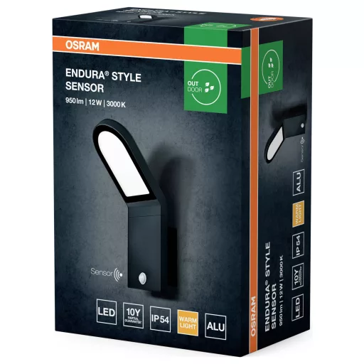 OSRAM HOMELIGHTING ENDURA Style Wall Sensor IP54 12W Dark Gray 4099854453939 LED-es kültéri fali lámpa