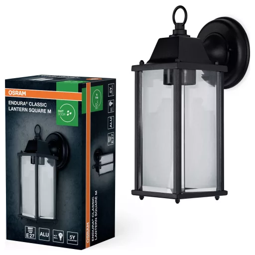 OSRAM HOMELIGHTING ENDURA Classic Lantern Square M E27 4099854447402 LED-es kültéri fali lámpa