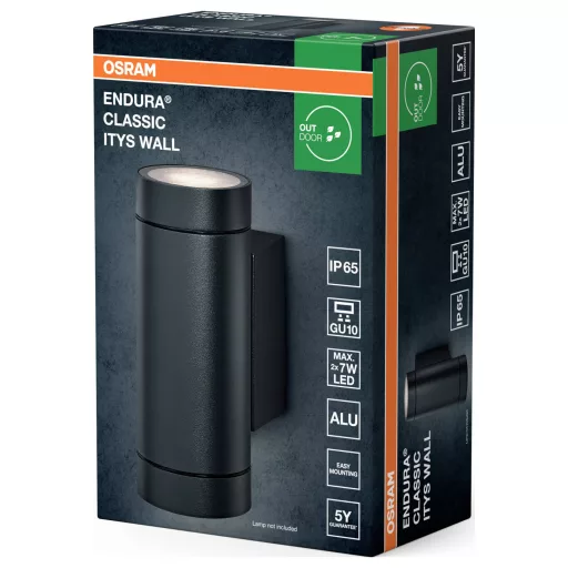 OSRAM HOMELIGHTING Endura Classic GU10 IP65 Itys Wall Dark Gray 4099854447341 LED-es kültéri fali lámpa