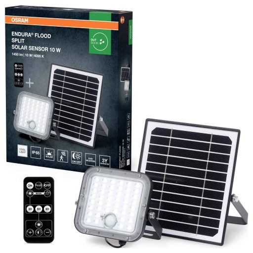 OSRAM HOMELIGHTING 4099854429415 Endura Flood Split Solar Sensor 10W 840 Remote control Napelemes kerti fényszóró