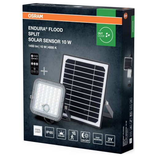 OSRAM HOMELIGHTING 4099854429415 Endura Flood Split Solar Sensor 10W 840 Remote control Napelemes kerti fényszóró