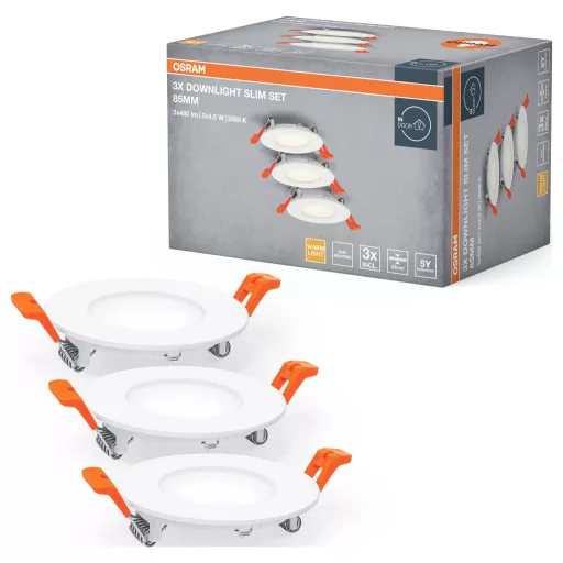 OSRAM HOMELIGHTING Downlight Slim Set 3 x 85mm 3000K 4099854445866 LED-es kültéri fali lámpa 4.50 W Fehér