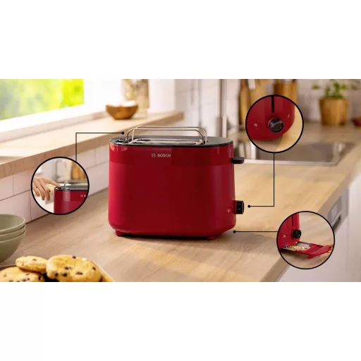 Bosch Toaster Kenyérpirító Piros