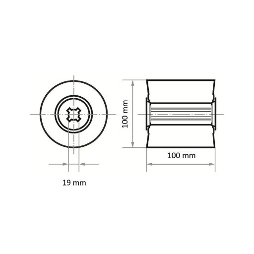 LUKAS-ERZETT A22861001000106 Csiszolófátyol lamellás henger LWV univerzális 100x100 mm, 19 mm-es furattal | Korund szemcseméret 180 1 db