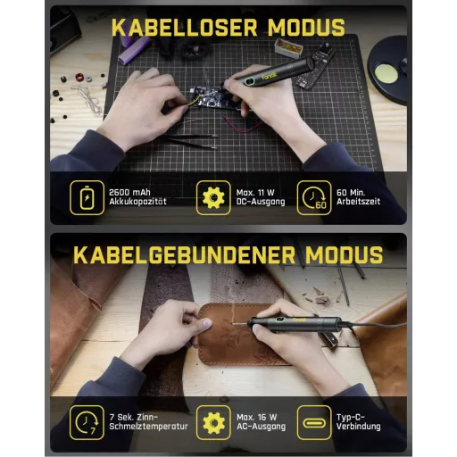 Fanttik Forrasztópáka készlet 3.65 V 12 W Ceruza forma 200 - 450 °C Forrasztóheggyel