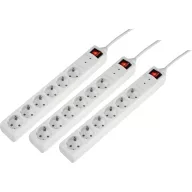   Sygonix 3xSY-5044446 Túlfeszültség ellen védő elosztó 6 részes Fehér Védőérintkezős 1 készlet