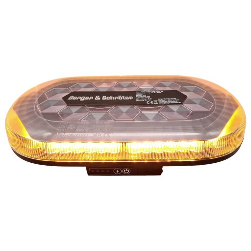 Berger & Schröter Figyelmeztető fényrúd Akku LED Mini SM865DR 12 V, 24 V USB-n keresztül üzemeltetett Mágneses talp Narancssárga