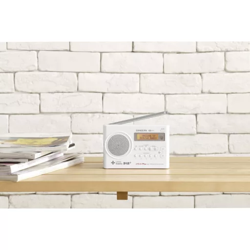 Sangean DPR-69+ Koffer rádió DAB+, URH Akkutöltő funkció Fehér
