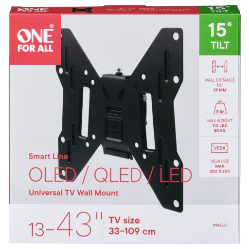 One For All WM2221 TV fali tartó Billenthető 33 cm (13) - 101,6 cm (40) Állítható magasságú