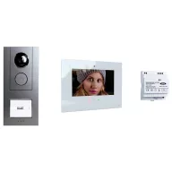   m-e modern-electronics VD ALU 6109 A/W Videó kaputelefon Komplett készlet Fehér (fényes), Antracit