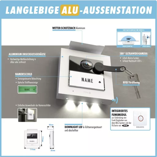 m-e modern-electronics VDV 20116 W Videó kaputelefon Fehér