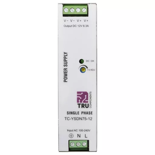 TRU COMPONENTS TC-13804588 Kalapsínes tápegység 12 V/DC 6.3 A 75.6 W Kimenetek száma:1 x Tartalom, tartalmi egységek rendelésenként 1 db