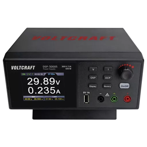 VOLTCRAFT DSP-30005 Labortápegység, fix feszültségű 0 - 300 V 5 A (max.) 500 W USB Kimenetek száma 1 x