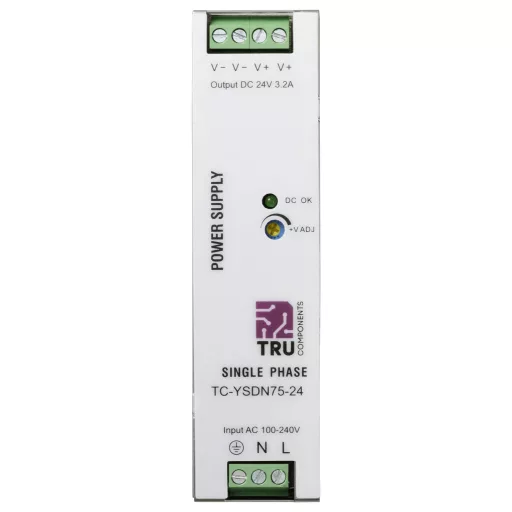 TRU COMPONENTS TC-13807980 Kalapsínes tápegység 24 V/DC 3.2 A 76.8 W Kimenetek száma:1 x Tartalom, tartalmi egységek rendelésenként 1 db