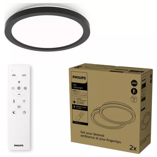 Philips 8721103057600 Mennyezeti lámpa, LED-es mennyezeti lámpa Fekete