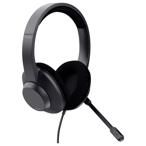 Trust Trust Ayda Max - Headset - On-Ear - kabelgebunden Fejhallgató audiochip Vezetékes Fekete Noise Cancelling