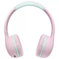   LogiLink BT0073P On Ear headset Bluetooth®, Vezetékes Rózsa, Világoskék Összehajtható, Hangerő korlátozás