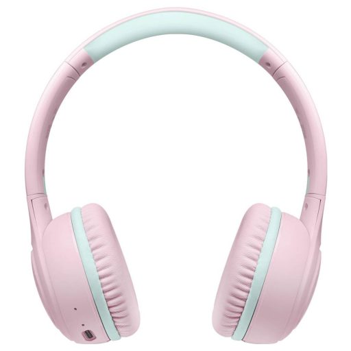 LogiLink BT0073P On Ear headset Bluetooth®, Vezetékes Rózsa, Világoskék Összehajtható, Hangerő korlátozás