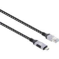   Manhattan USB kábel USB 3.2 Gen1 RJ45 dugó, USB-C® dugó 200 cm Fekete/ezüst Fólia árnyékolás, Anyag köpeny 394826