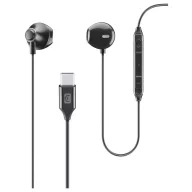   Cellularline In Ear headset Vezetékes Stereo Fekete mikrofon zajelnyomás Hangerő szabályozás Mobiltelefon