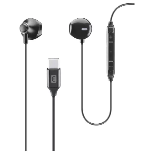 Cellularline In Ear headset Vezetékes Stereo Fekete mikrofon zajelnyomás Hangerő szabályozás Mobiltelefon