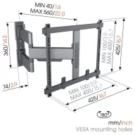   Vogels ELITE TVM TV fali tartó 81,3 cm (32) - 165,1 cm (65) Csuklóval mozgatható
