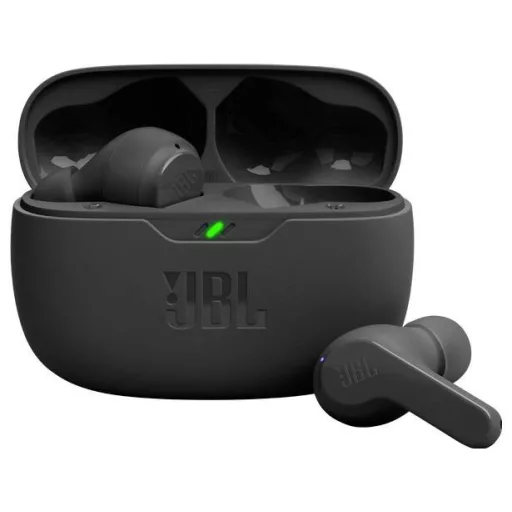 JBL Wave Beam In Ear fejhallgató Vezeték nélküli, Bluetooth® Stereo Fekete mikrofon zajelnyomás Töltőtok, Elemtöltés kijelzés, Víztaszító Sport