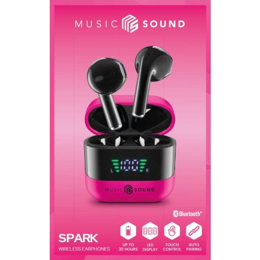 Cellularline In Ear headset Bluetooth®, Vezeték nélküli Rózsaszín, Fekete Töltőtok, Elemtöltés kijelzés, Hangerő szabályozás