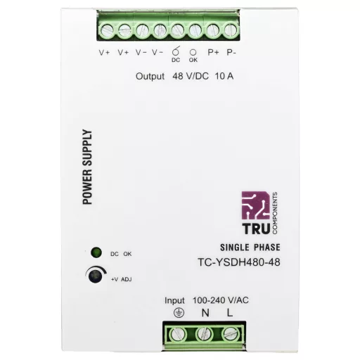 TRU COMPONENTS TC-13864576 Kalapsínes tápegység 48 V/DC 10 A 480 W Kimenetek száma:1 x Tartalom, tartalmi egységek rendelésenként 1 db