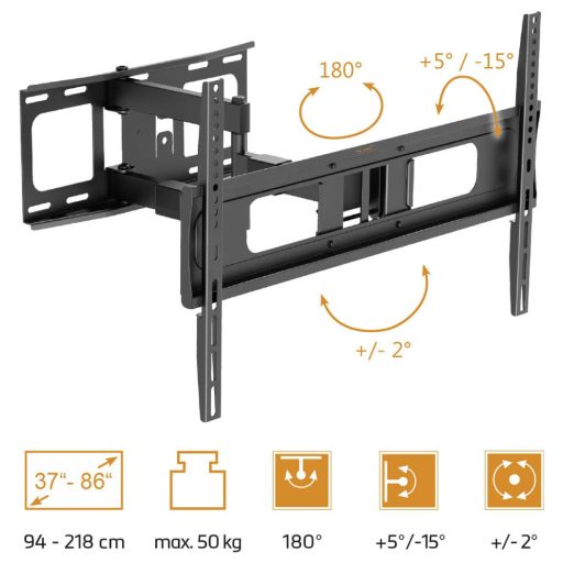 My Wall TV fali tartó 94,0 cm (37) - 218,4 cm (86”) Csuklóval mozgatható