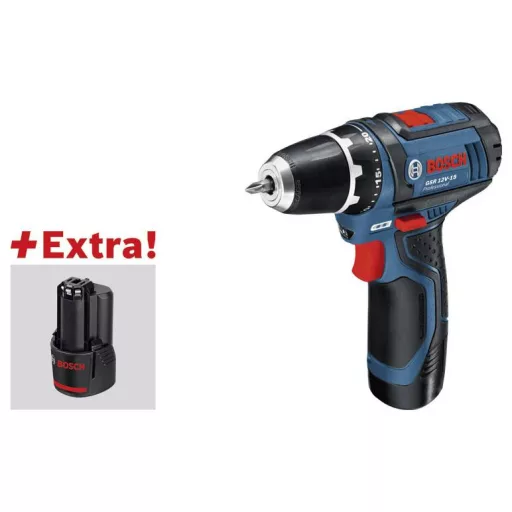 Bosch Professional GSR 12V-15 Professional und Handwerkzeuge 060186810R Szerszámkészlet Akkus fúrócsavarozó