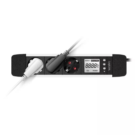 LogiLink LPS285 Energiatakarékos dugalj Fekete, Ezüst Védőérintkezős 1 db