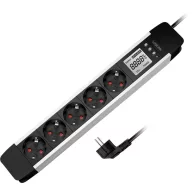   LogiLink LPS286 Energiatakarékos dugalj Fekete, Ezüst Védőérintkezős 1 db