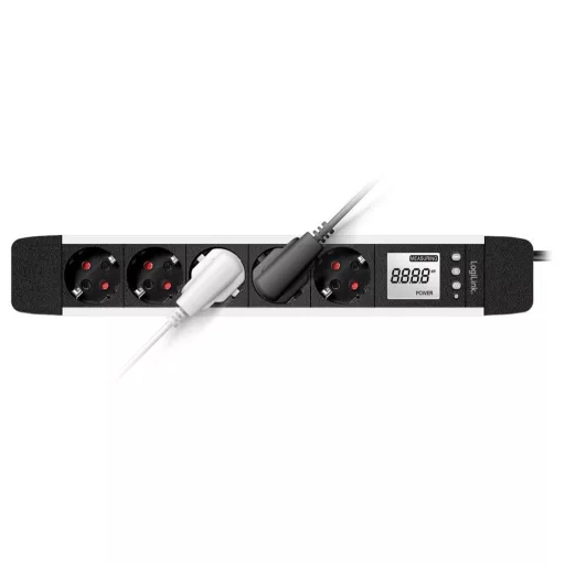 LogiLink LPS286 Energiatakarékos dugalj Fekete, Ezüst Védőérintkezős 1 db