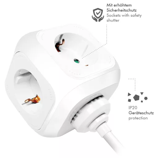 LogiLink LPS283U Elosztó kocka Fehér Védőérintkezős 1 db