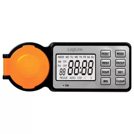 LogiLink ET0016 Időkapcsoló óra Digitális IP44 Visszaszámláló funkció, BE/KI program, Időzítő funkció