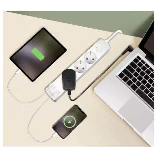 LogiLink LPS287U Elosztó kapcsolóval Fehér Védőérintkezős 1 db